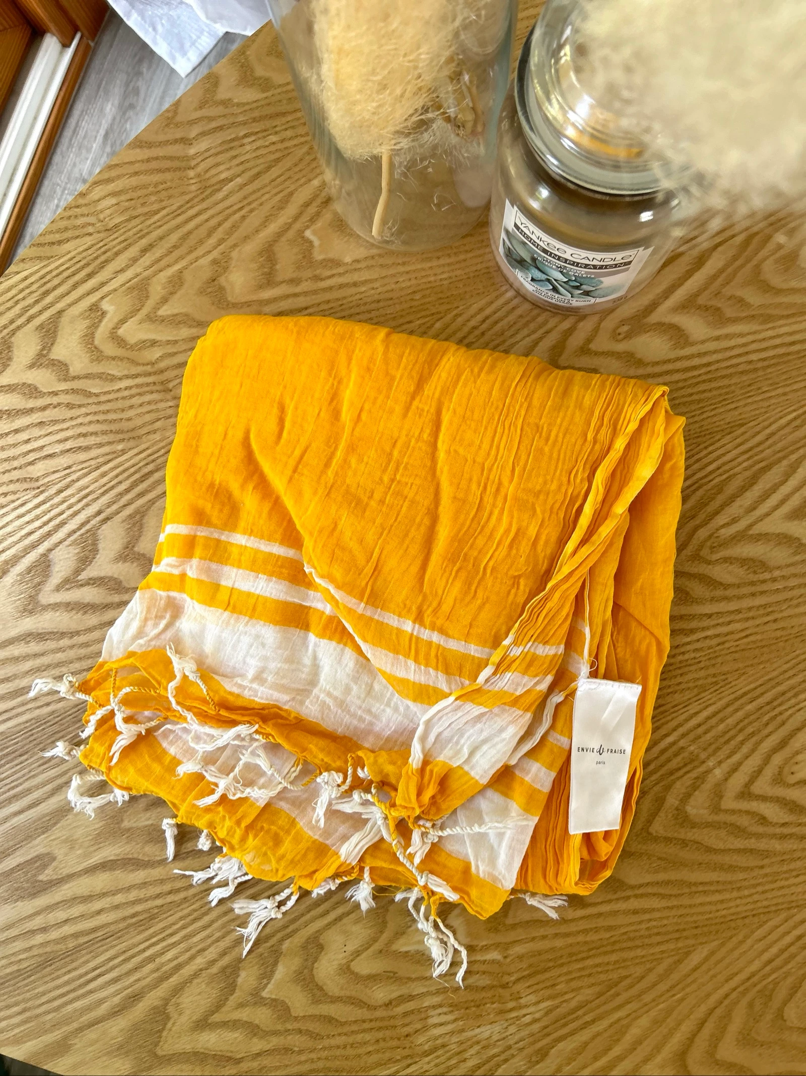 Parêo de praia amarelo vivo 100% algodão Envie de Fraise – photo 2